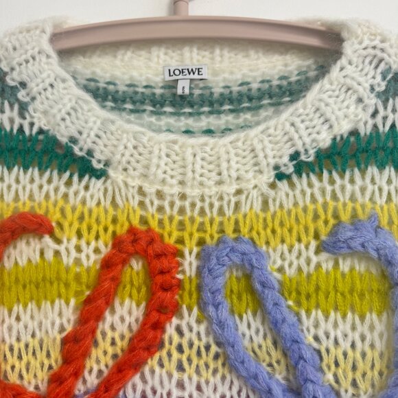 Loewe Anagram-Embroidered Stripe Mohair Sweater - Picture 9 of 13